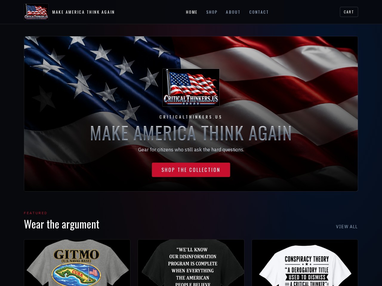 CriticalThinkers.us website screenshot