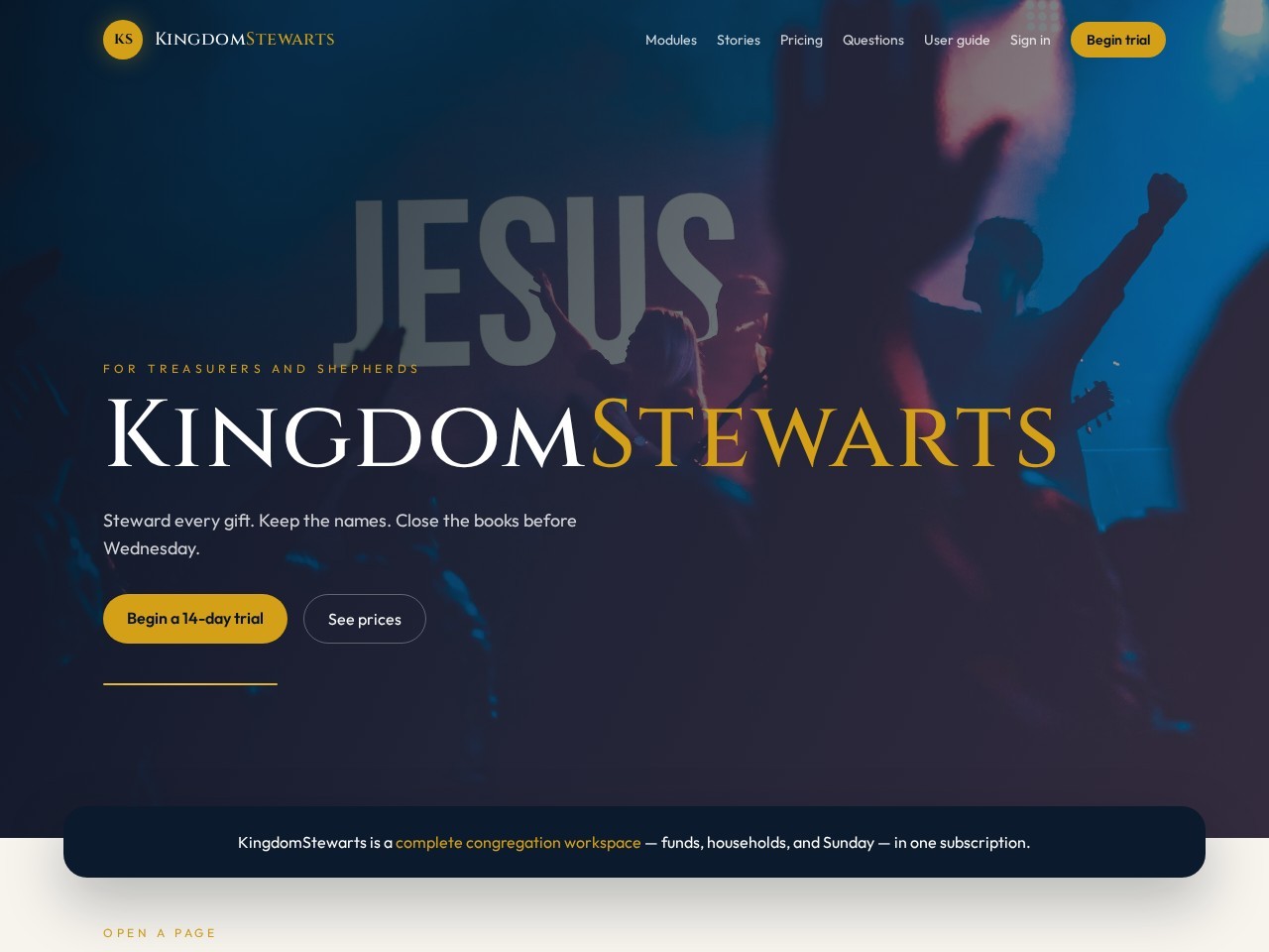 Kingdom Stewarts website screenshot